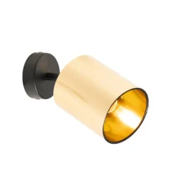 Moderne plafondspot zwart met goud - Lofty