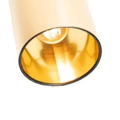 Moderne plafondspot zwart met goud - Lofty