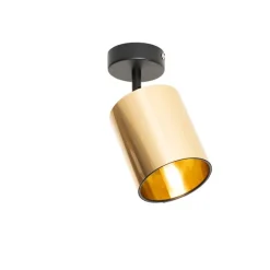Moderne plafondspot zwart met goud - Lofty