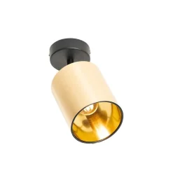 Moderne plafondspot zwart met goud - Lofty