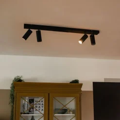 Moderne plafondspot zwart 4-lichts verstelbaar - Renna