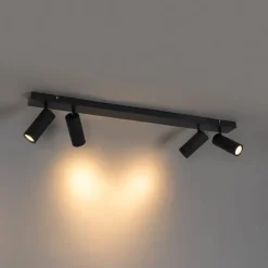 Moderne plafondspot zwart 4-lichts verstelbaar - Renna