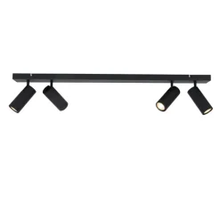 Moderne plafondspot zwart 4-lichts verstelbaar - Renna