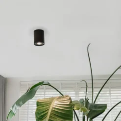 Moderne plafondspot zwart draai- en kantelbaar - Rondoo up