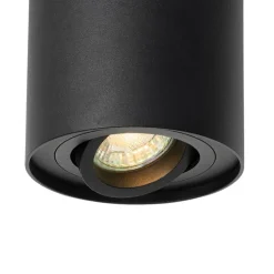 Moderne plafondspot zwart draai- en kantelbaar - Rondoo up