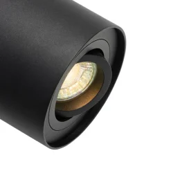 Moderne plafondspot zwart draai- en kantelbaar - Rondoo up