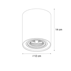 Moderne plafondspot zwart draai- en kantelbaar AR70 - Rondoo Up
