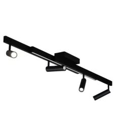 Moderne plafondspot zwart incl. LED dimbaar met afstandsbediening - Zeno