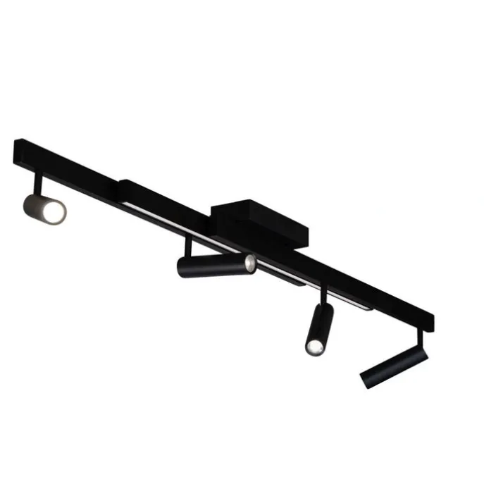 Moderne plafondspot zwart incl. LED dimbaar met afstandsbediening - Zeno