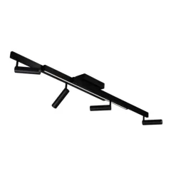 Moderne plafondspot zwart incl. LED dimbaar met afstandsbediening - Zeno