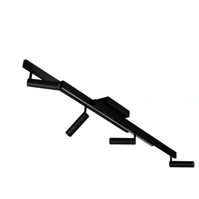 Moderne plafondspot zwart incl. LED dimbaar met afstandsbediening - Zeno