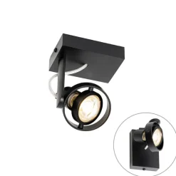 Moderne plafondspot zwart draai- en kantelbaar GU10 50mm - Master