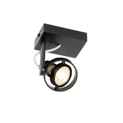 Moderne plafondspot zwart draai- en kantelbaar GU10 50mm - Master
