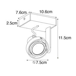 Moderne plafondspot zwart draai- en kantelbaar GU10 50mm - Master