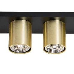 Moderne plafondspot zwart met goud 4-lichts - Tubo
