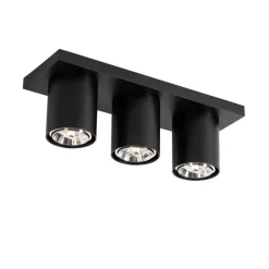 Moderne plafondspot zwart 3-lichts - Tubo