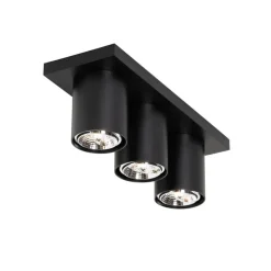 Moderne plafondspot zwart 3-lichts - Tubo