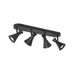 Moderne plafondspot zwart 4-lichts draai- en kantelbaar - Triangle