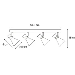 Moderne plafondspot zwart 4-lichts draai- en kantelbaar - Triangle
