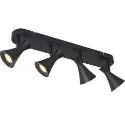 Moderne plafondspot zwart 4-lichts draai- en kantelbaar - Triangle