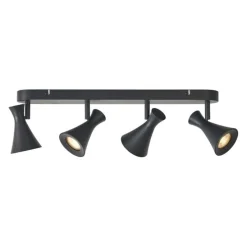 Moderne plafondspot zwart 4-lichts draai- en kantelbaar - Triangle