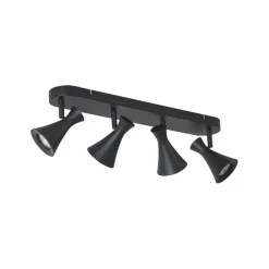 Moderne plafondspot zwart 4-lichts draai- en kantelbaar - Triangle