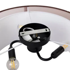 Moderne plafonnière bruin met wit 50 cm 3-lichts - Drum Duo