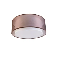 Moderne plafonnière bruin met wit 50 cm 3-lichts - Drum Duo