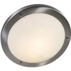 Moderne plafonnière staal 31 cm IP44 - Yuma