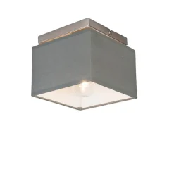 Moderne plafonni�re staal met grijze kap - VT