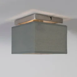 Moderne plafonni�re staal met grijze kap - VT