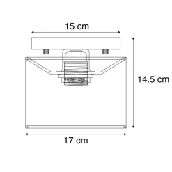 Moderne plafonni�re staal met grijze kap - VT