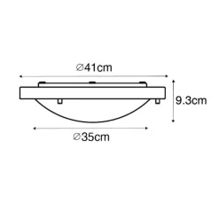 Moderne plafonnière wit 41 cm IP44 - Yuma