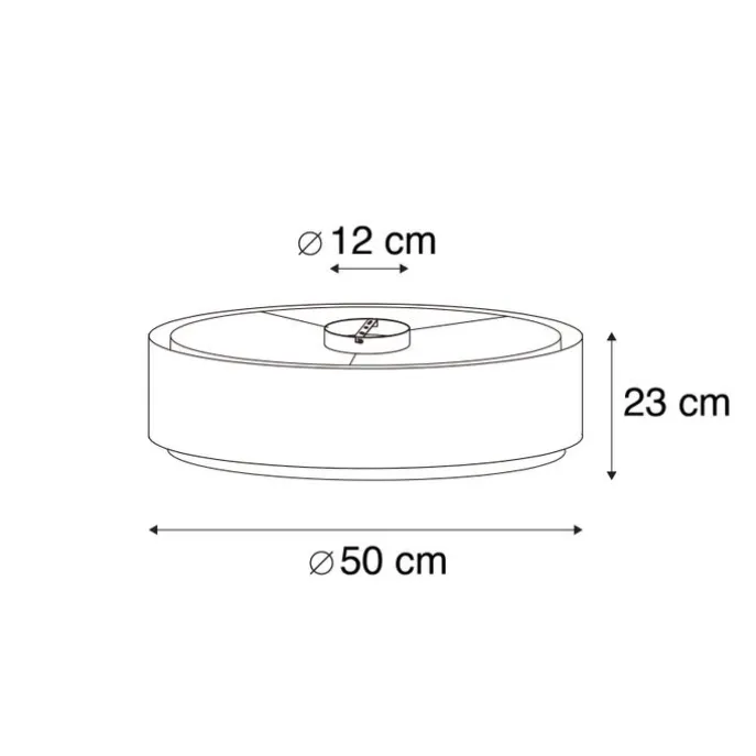 Moderne plafonnière wit 50 cm 3-lichts - Drum Duo