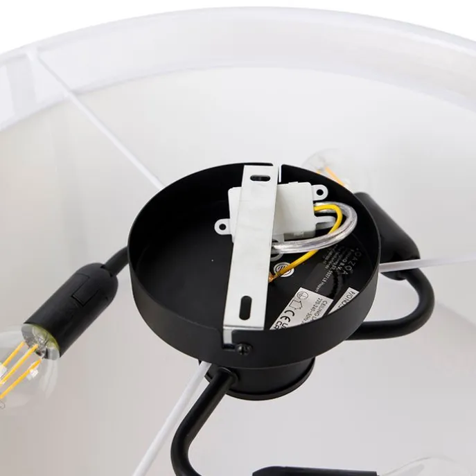 Moderne plafonnière wit 50 cm 3-lichts - Drum Duo