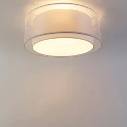 Moderne plafonnière wit 50 cm 3-lichts - Drum Duo