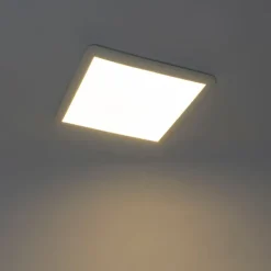 Moderne plafonnière wit 40cm vierkant incl. LED 3-staps dimbaar IP44 - Steve