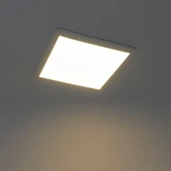 Moderne plafonnière wit 40cm vierkant incl. LED 3-staps dimbaar IP44 - Steve