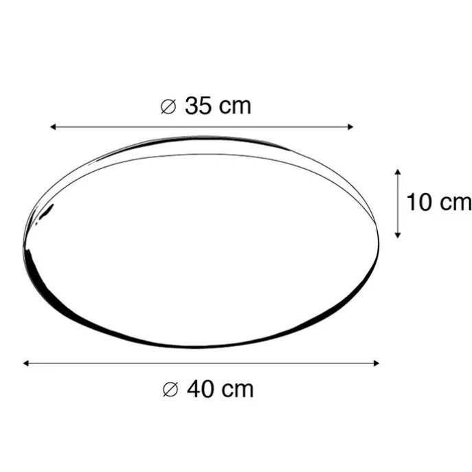 Moderne plafonnière wit incl. LED 15W IP44 - Tiho