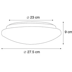 Moderne plafonnière wit incl. LED 12W - Tiho