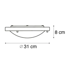 Moderne plafonnière zwart 31 cm IP44 - Yuma