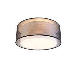 Moderne plafonnière zwart met wit 50 cm 3-lichts - Drum Duo