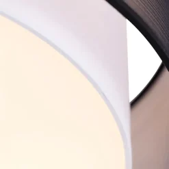 Moderne plafonnière zwart met wit 50 cm 3-lichts - Drum Duo