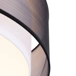 Moderne plafonnière zwart met wit 50 cm 3-lichts - Drum Duo