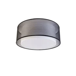 Moderne plafonnière zwart met wit 50 cm 3-lichts - Drum Duo