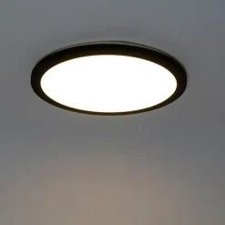 Moderne plafonnière zwart 40cm incl. LED 3-staps dimbaar IP44 - Steve