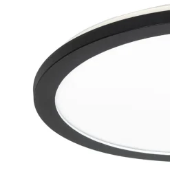 Moderne plafonnière zwart 40cm incl. LED 3-staps dimbaar IP44 - Steve