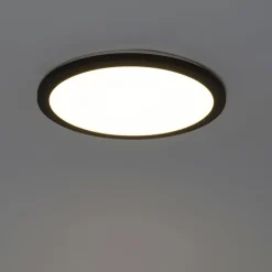 Moderne plafonnière zwart 40cm incl. LED 3-staps dimbaar IP44 - Steve