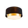 Moderne plafonnière zwart met goud 50 cm 3-lichts - Drum Duo