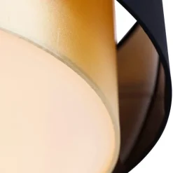 Moderne plafonnière zwart met goud 50 cm 3-lichts - Drum Duo